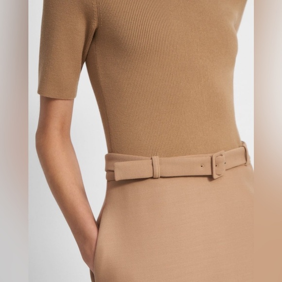 Theory / Combo Dress in Bistretch Wool Twill ribbed sweater turtleneck small S - Picture 3 of 7